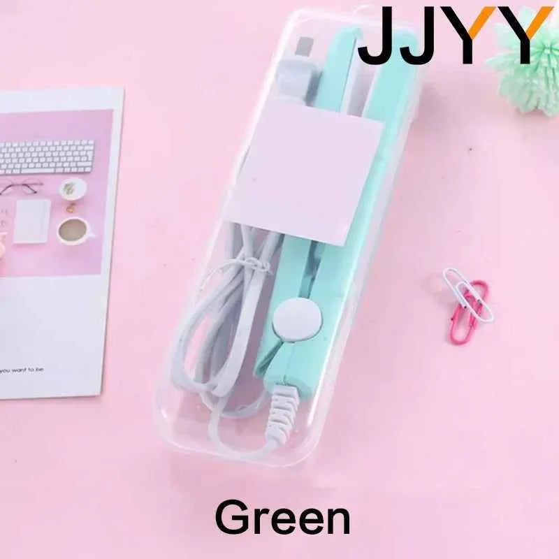 Mini Hair Curling Iron Straightener Small Electric Dual Purpose Bangs Splint for Straight Curly Hair