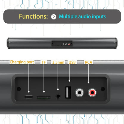 Super Powerful Sound Bar Portable Wireless Bluetooth Speaker Surround Stereo Home TV Sound Box Subwoofer FM Radio Home Theater