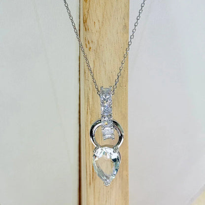 2025 New Fine Jewelry Set Luxury White Gold High Quality Geometric Crystal Luxury Necklace Bracelet Earrings Ring Gift for Women