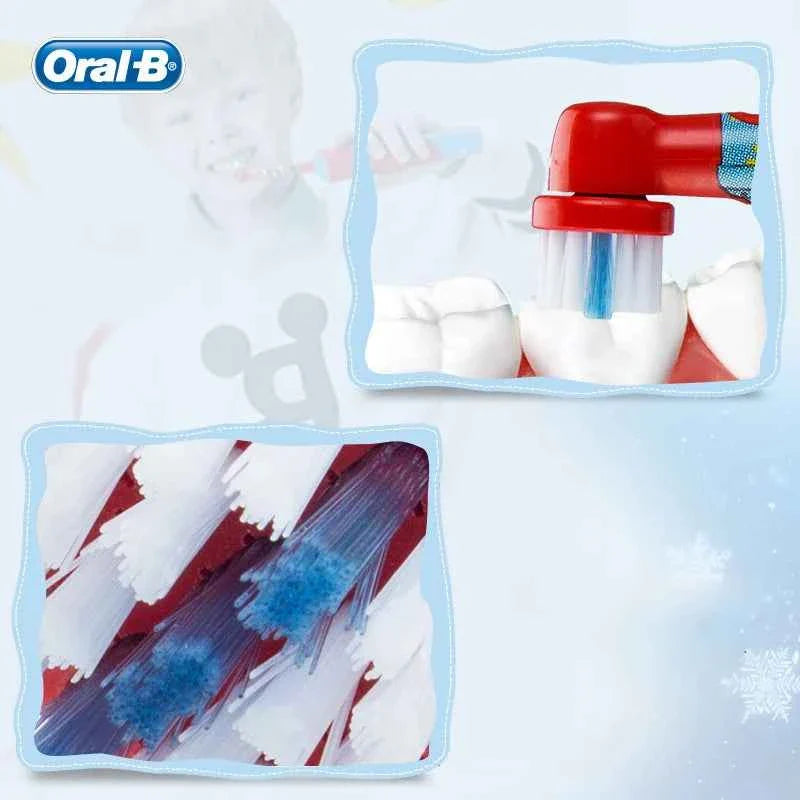 Oral B Children Electric Toothbrush Heads Frozen Utral Soft Tooth Brush Heads Round Brush Heads 2/3/4 hedas for 3-12 years old