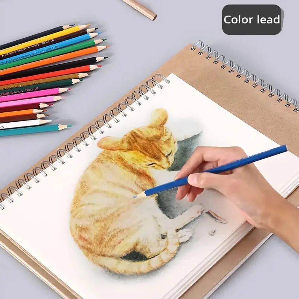 High Quality Kraft Paper Art Sketchbook A4/8K/16K/32K/A3 Flip-up Drawing Notepad 30Sheets/60Pages Spiral Notebook Art Supplies