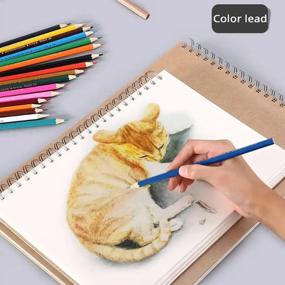 High Quality Kraft Paper Art Sketchbook A4/8K/16K/32K/A3 Flip-up Drawing Notepad 30Sheets/60Pages Spiral Notebook Art Supplies