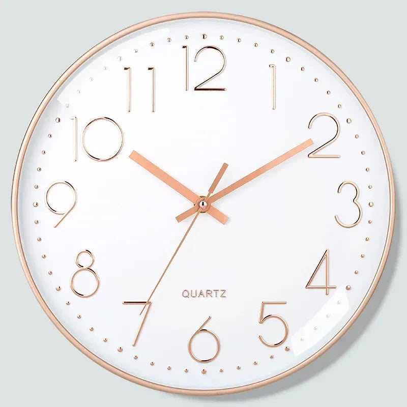8 Inch Easy To Read Wall Clock Classic Elegant Modern Silent Quartz Clocks for Living Room Bedroom Office Study