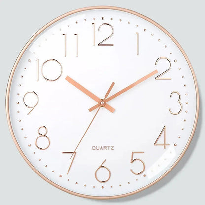 8 Inch Easy To Read Wall Clock Classic Elegant Modern Silent Quartz Clocks for Living Room Bedroom Office Study