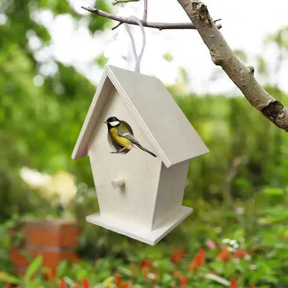 High-end Wooden Bird House For Outside To Paint Bird Nesting Box Handmade Birdhouse With Perch Diy Types Wall-mounted Nest