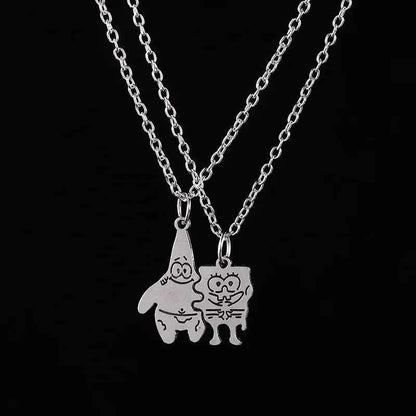 2 Pcs/ Set Fashion Best Friends Honey Love Couple Pendant Necklace Choker Gift Friendship Jewelry Wholesale