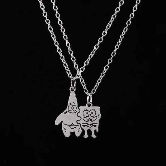 2 Pcs/ Set Fashion Best Friends Honey Love Couple Pendant Necklace Choker Gift Friendship Jewelry Wholesale