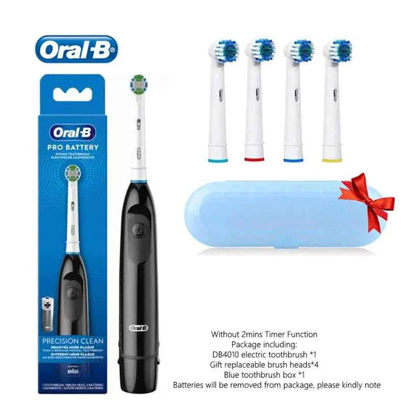 Original Oral B Electric Toothbrush Waterproof Battery Powered Tooth Brushes for Kid Adult Oral Health with Gift Head Travel Box