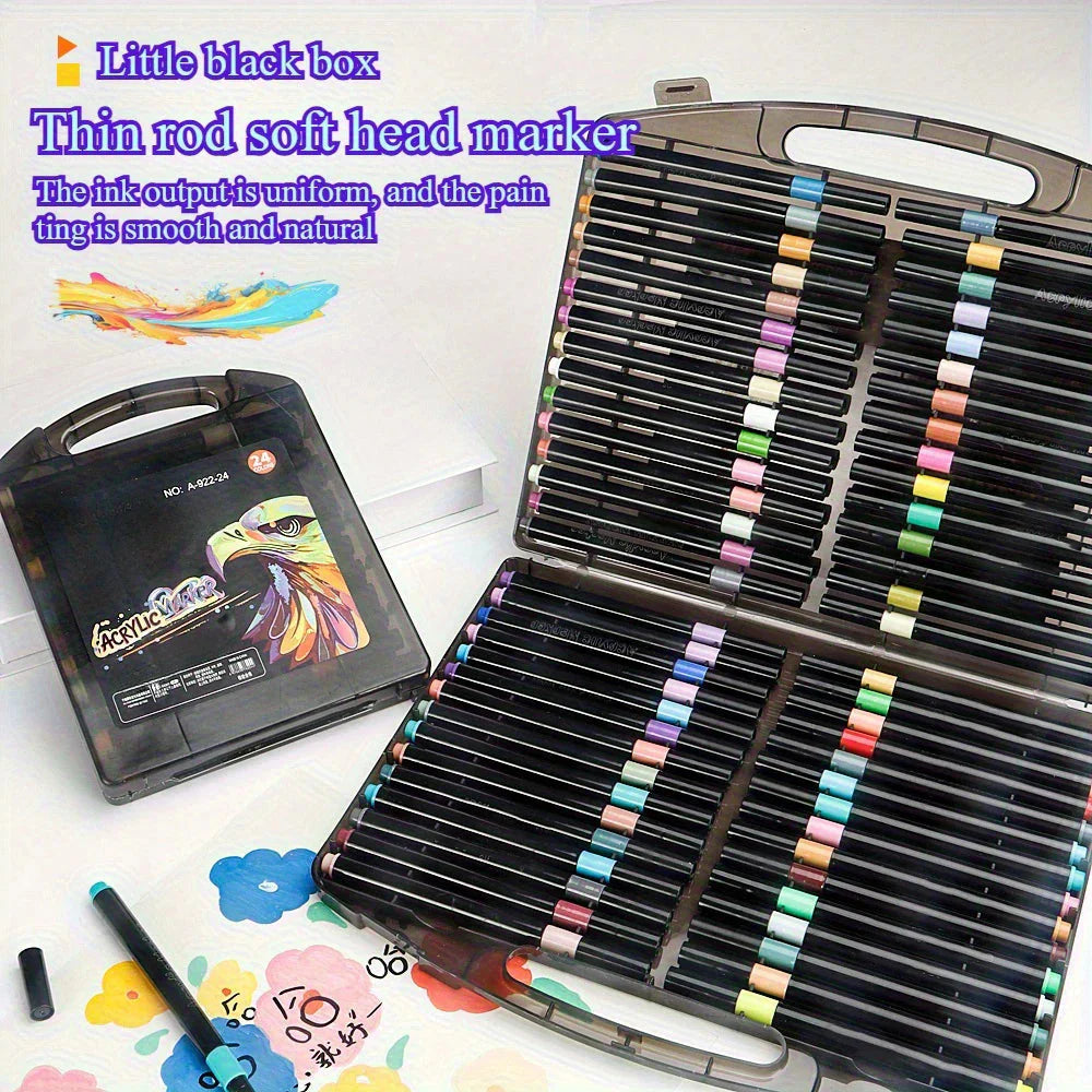 12/24/36/48 Colors Art Acrylic Markers Waterproof For Painting Wood Stone DIY Student Gift Art Stationery School Supplies