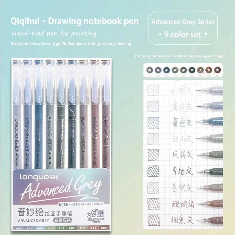 Languo 27-207 Colors Of One Set Drawing Handbook Pens Student DIY Graffiti Multi-Color Gel Pen Writing Marker Stationery