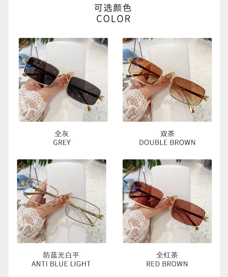 High Definition Sunglasses for Men Ladies Blue Light Blocking Eye Protection Eyewear Rimless Square Frame Eyeglasses Goggle