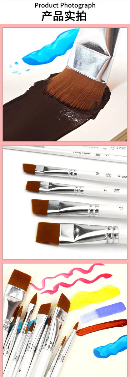 10pcs Multifunctional Art Painting Brushes Set Artist Art Painting Hook Line Watercolor Gouache Oil Painting Brush Art Supplies