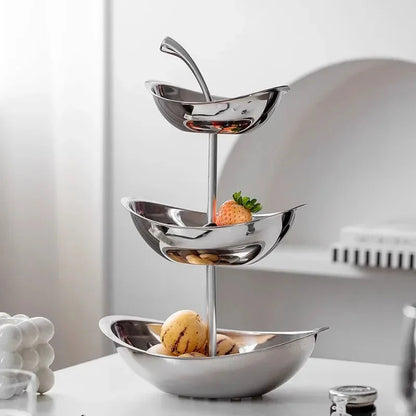 Fruit Plate Home Living Room Coffee Table Ornaments Candy Dish Placed Snack Tray Multi-layer High-grade Fruit Plate