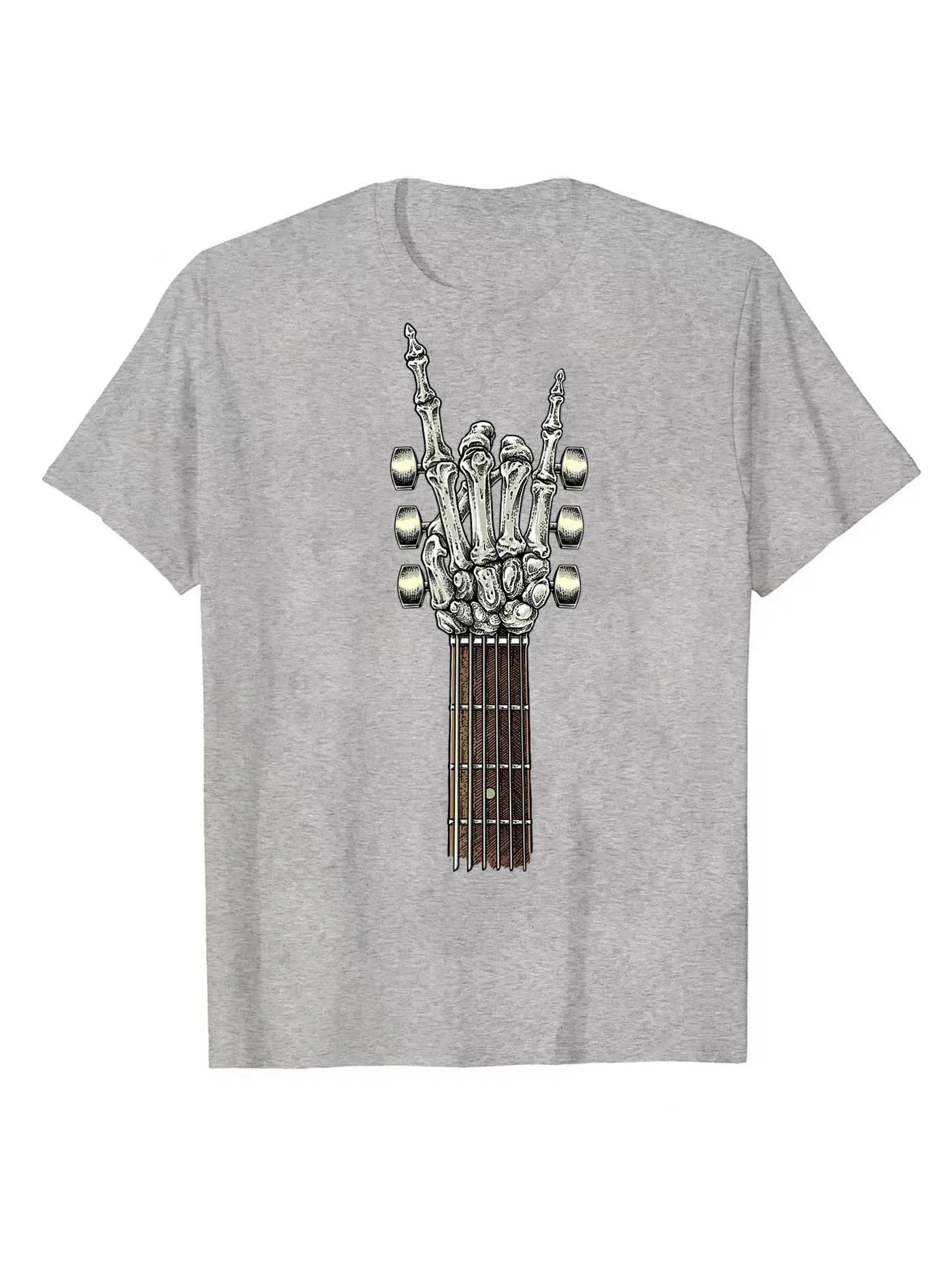 Men's T-shirts, Rock Guitar Printed T-shirts, and Casual Short-sleeved Tops for Summer, Spring and Autumn As Gifts