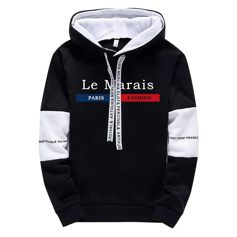 Paris Fashion Hoodies for Men High Quality Hooded Long Sleeve Sweatshirts All Season Daily Casual Sports Pullover Men's Clothes