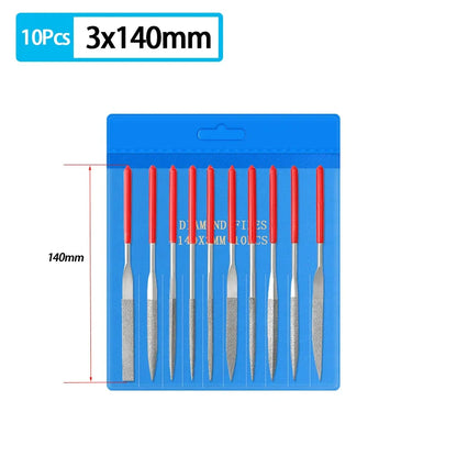 Diamond Mini Needle File Set for Carpentry Jewelry Stone Glass Metal Ceramic Polish Carving DIY Craft Woodworking Hand Tools