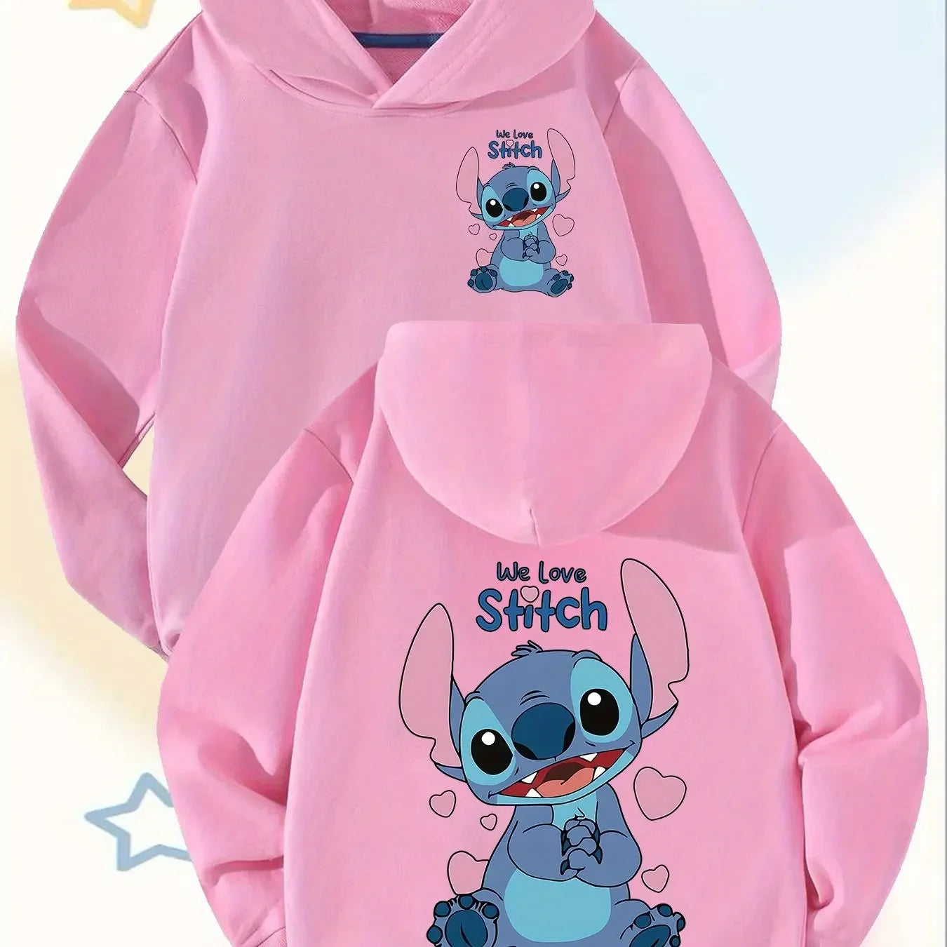 Fashionable Disney Children's Hoodies, Autumn and Winter Girls'  Boys' Clothes Outdoor Sweatshirts Soft Long-sleeved Pullovers