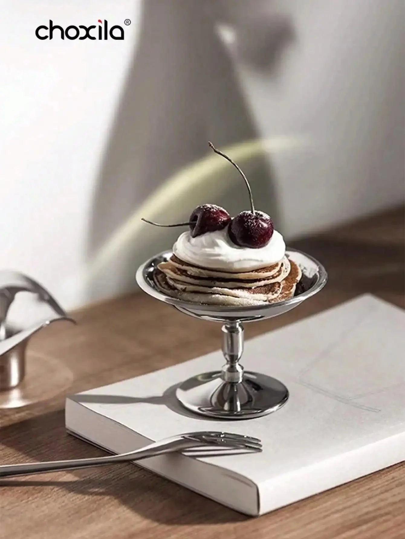 1pc Dessert Plate, Vegetable Bowl, Stainless Steel Ice Cream Cup, Tall Cup, Afternoon Tea Pudding Dessert Cup Cute Plates