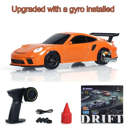 RTR RC Dift Race Car 1/43 Scale 4WD Gyro Four-wheel Drive Radio Control High Speed Model 2.4G Racing Drifting Cars Gifts Toys