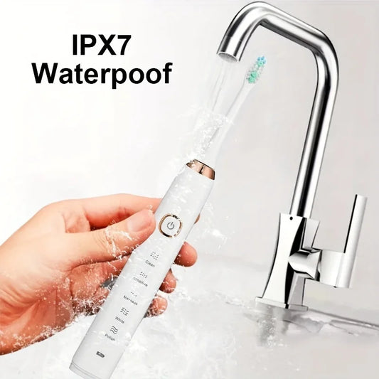 2026 NEW USB Rechargeable Electric Toothbrush Automatic Toothbrush for Adults with 5 Modes and 8 Replacement Brush Heads