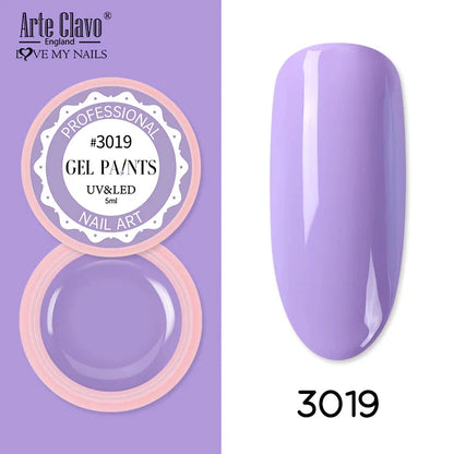 Arte Clavo Painting Gel 72 Colors 5ml Professional Nail Paint Color Gel Polish For Nail Art UV Gel Lacquer Gel Top Coat Manicure