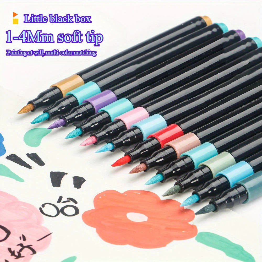 12/24/36/48 Colors Art Acrylic Markers Waterproof For Painting Wood Stone DIY Student Gift Art Stationery School Supplies