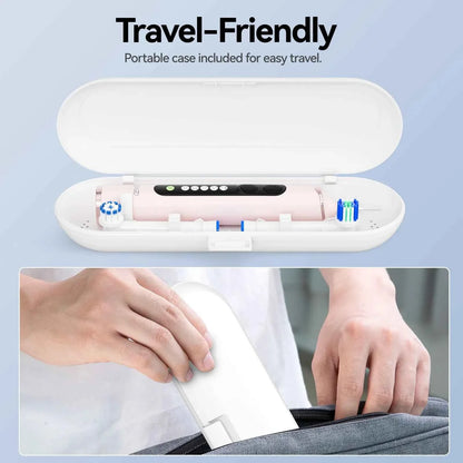 Seago Rotating Electric Toothbrush for Adults with 8 Toothbrush Heads and Travel Box Smart Display 5 Modes Waterproof SG-2607
