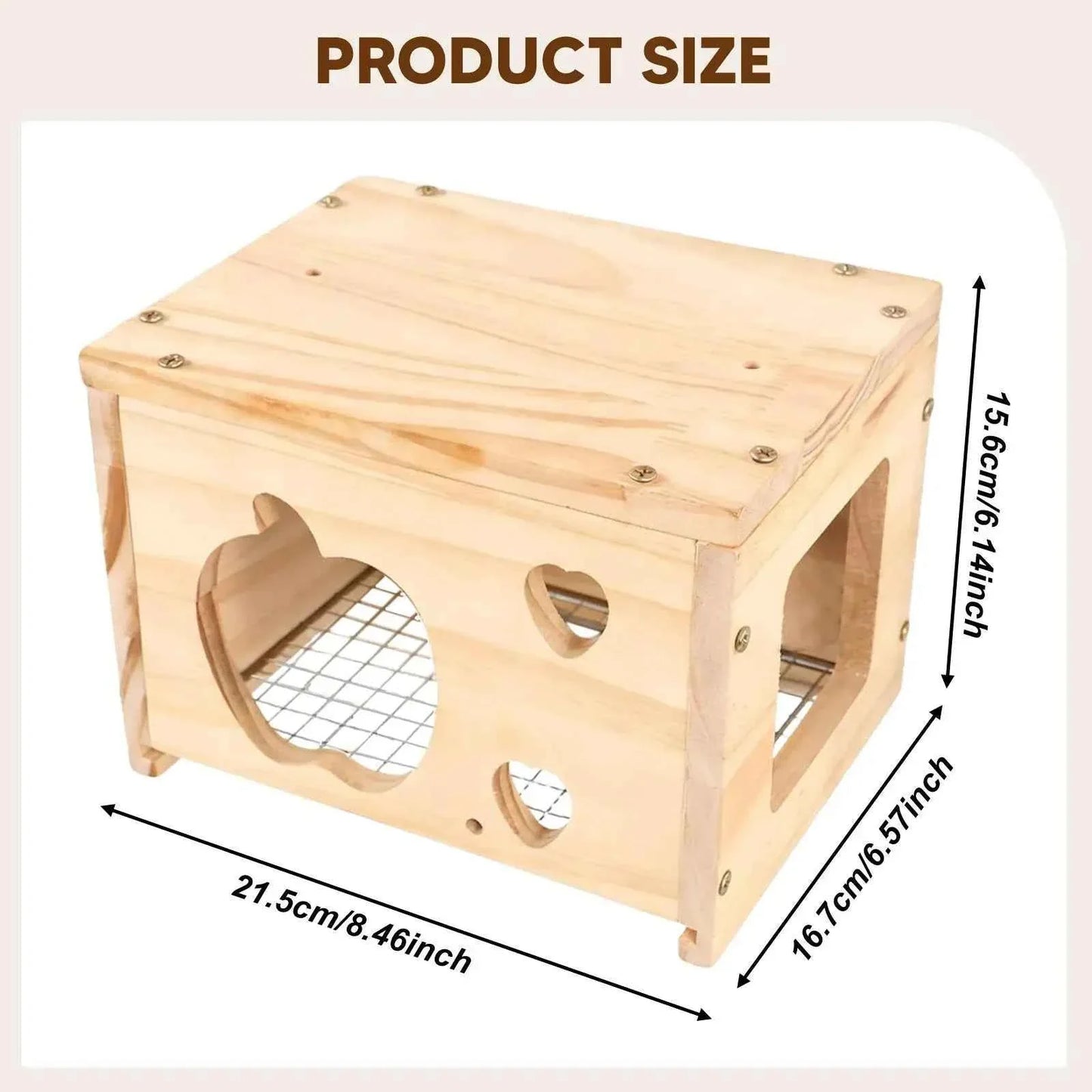 Bird House Wood Nesting Box Parrot Hideaway Rest Hut Cage Decor Accessory for Budgies Cockatiel Indoor Aviary
