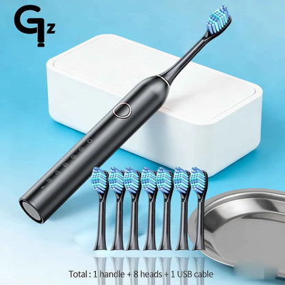 Adults Sonic Electric Toothbrush   with 6 Cleaning Modes USB Rechargeable with Multiple Replacement Brush Heads