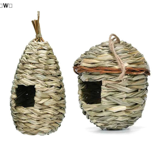 〔W〕Birds Nest Outdoor Hand-weaved Decorative Bird House Bird Cage Shelter Weaved Hanging Parrot Nest Creative Handmade Bird Cage
