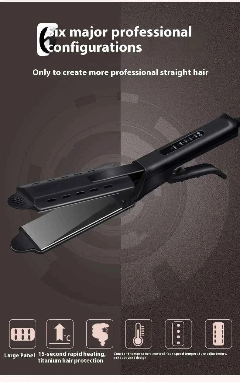 Dual Use Hair Straightener Curling Iron 4 Temperature Settings Portable Styling Tool for Straightening Curling Air Bangs