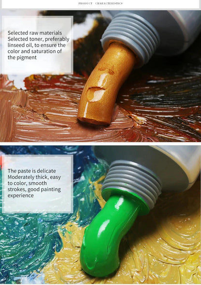 100ml Oil Paint 45 Colors Student Art Creation Special Waterproof Quick-drying Large Sticks Of Pigment School Painting Supplies