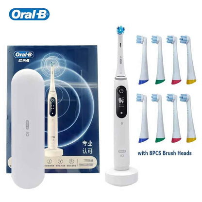Oral-B iO7 Smart Electric Toothbrush with 5 Cleaning Modes Magnetic Technology App Connected Handle with Brush Head Travel Case