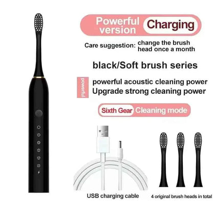 Sonic Electric Toothbrush for Adults IPX7 Waterproof DuPont Brush Head USB Rechargeable High Frequency Cleaning 6 Cleaning Modes