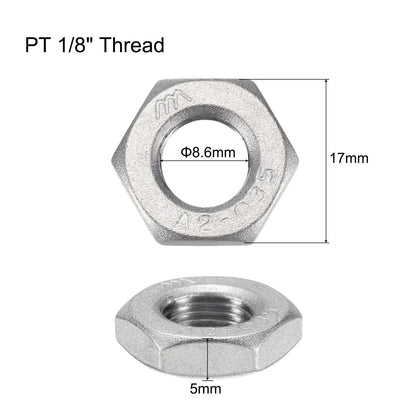 2/5Pcs Cast Pipe Fitting Hex Locknut, 304 Stainless Steel Hex Lock Nut Female Thread for Water Broom and Undercarriage Cleaner