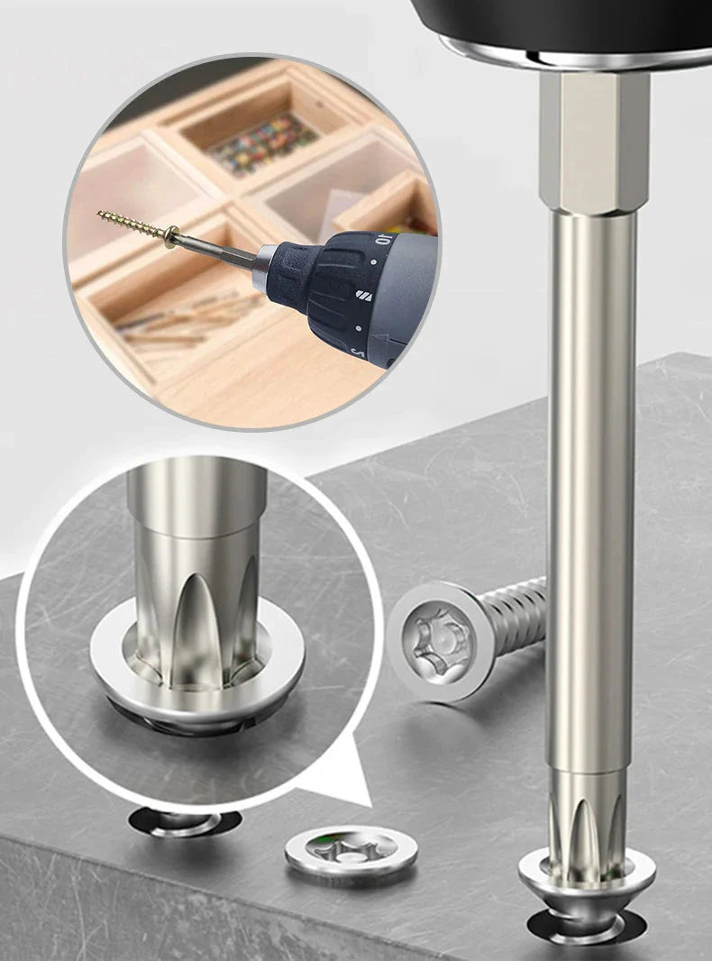 50-75-100mm Hollow Plum Blossom Extended S2 Bit Hexagon Handle Screwdriver Bit Screwdriver Tool Set