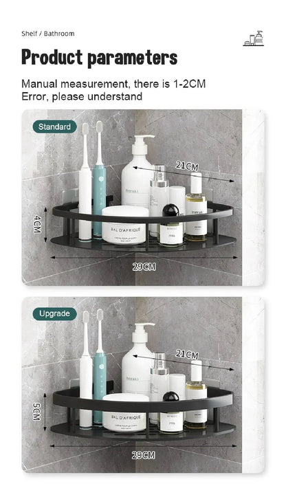 Bathroom Shelves Wall Mounted Non perforated Bathroom Shelf Shower  Storage Shelf  Kitchen Organizer  Bathroom Corner Shelf