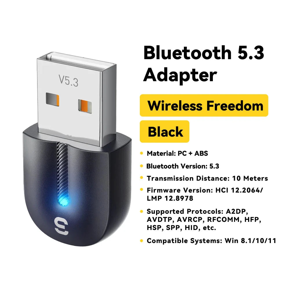 Essager USB Bluetooth 5.3 Adapter Aux Audio Receiver Transmitter For PC Speaker Laptop Wireless Mouse soundbox USB Transmitter