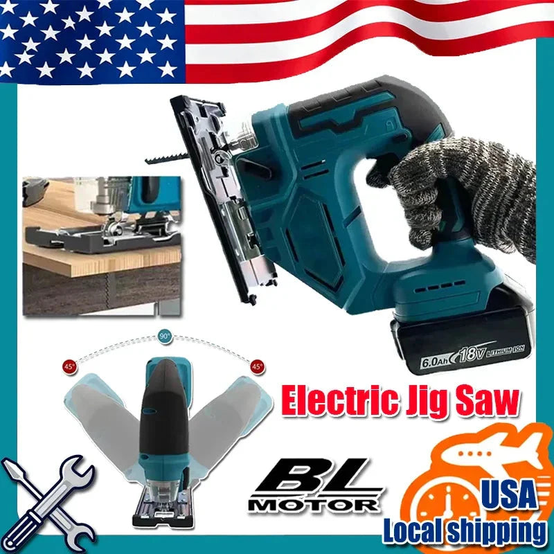 Fit Makita DJV182Z Cordless 18V Lithium Battery Rechargeable Electric Jig Saw Curve Saw Woodworking Cutting Multifunction Saw