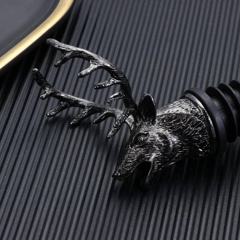 Zinc Alloy Steel Deer Stag Head Wine Pourer Unique Rhinoceros Lion Wine Bottle Stoppers Wine Aerators Bar Tools