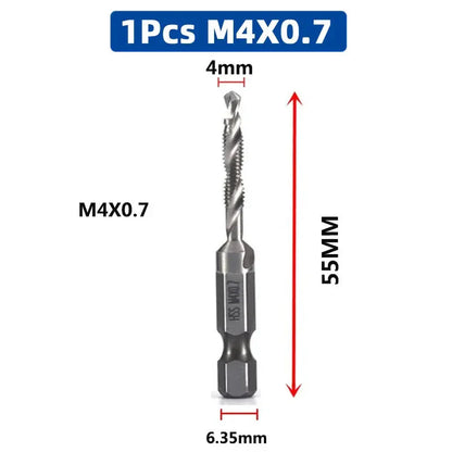 LiYu Shank Titanium Plated HSS Screw Thread Metric Tap Drill Bits Screw Machine Compound Tap M3 M4 M5 M6 M8 M10 Hand Tools