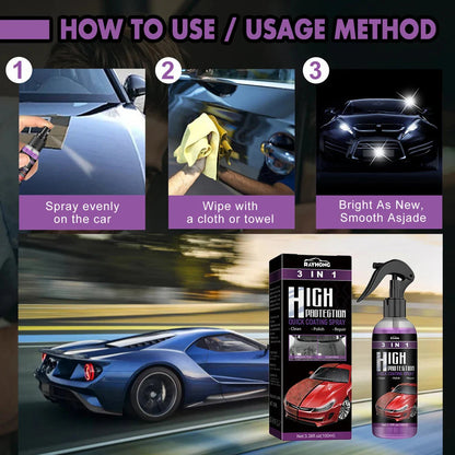 3 In 1 Car Ceramic Coating Spray High Protection Shine Armor Ceramic Car Wash Car Shield 30/100ml Polishing Spraying Wax Tools