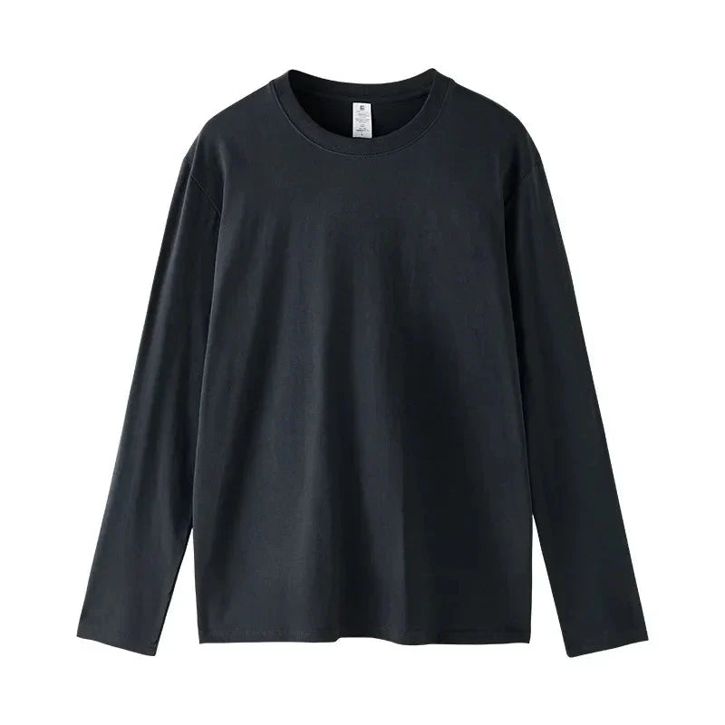 MRMT 2026 Brand New Mens T Shirt Combed Cotton Loose Tide Round Neck Long-Sleeved Men t-Shirt Pure Bottoming Top Tees Shirt