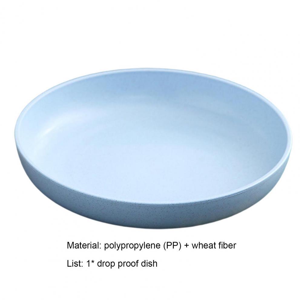 Wheat Fiber Plate Microwave Plastic Plates Dinner Plate BPA Free Food Grade Round Shape Food Dish Fruit Salad Dish Kitchen Plate