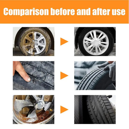 Tire Cleaner and Shine 120ml Mild Tire Protectant for Car Long-Lasting Tire Maintenance Supplies with Cloth for Car Vehicle