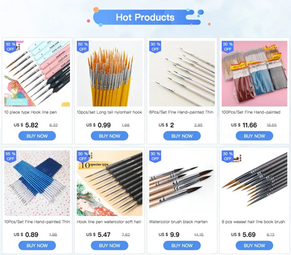 6pcs/set Wool hair Artist Watercolor Brushes Acrylic Oil Brushes Gouache Painting Brush Professional Paint Brush Art supplies