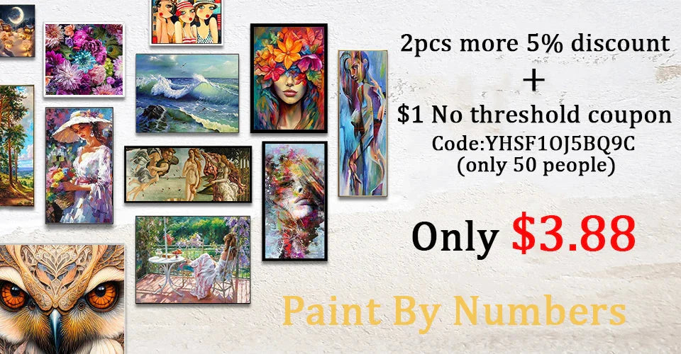 Acrylic Paint By Numbers Modular Picture With Paint Drawing On Canvas Adults Handpainted Gift Wall Art Painting Home Decor