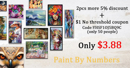 Acrylic Paint By Numbers Modular Picture With Paint Drawing On Canvas Adults Handpainted Gift Wall Art Painting Home Decor