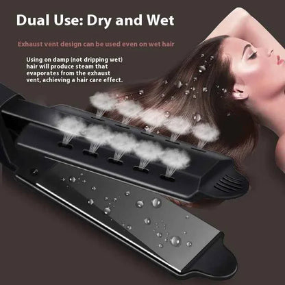Dual Use Hair Straightener Curling Iron 4 Temperature Settings Portable Styling Tool for Straightening Curling Air Bangs
