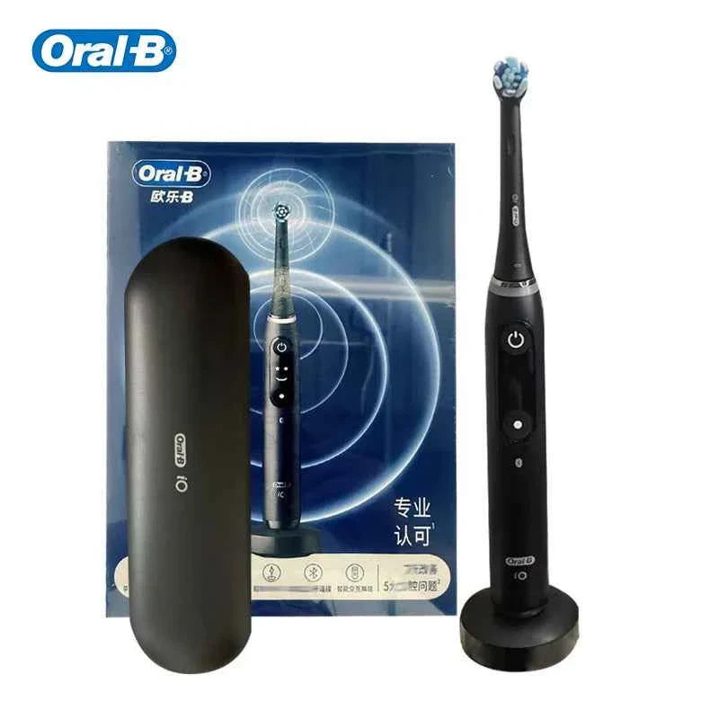 Oral-B iO7 Smart Electric Toothbrush with 5 Cleaning Modes Magnetic Technology App Connected Handle with Brush Head Travel Case